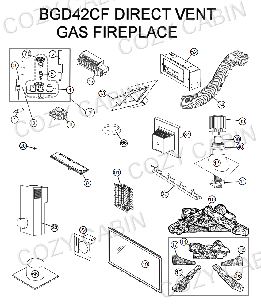 Direct Vent Gas Fireplace (BGD42CF) #BGD42CF